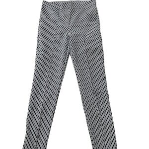 Joseph Ribkoff Navy White Geometric Pull On Pants Size  8 Zip Ankle